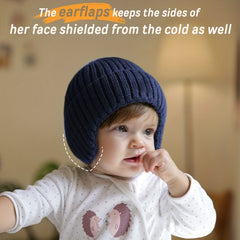Sport Windproof Knit Beanie Hat With Fleece Lined For Kids