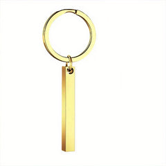 Custom Engraved Name Bar Keychain Stainless Steel Men's Gift
