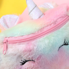 Plush Unicorn Waist Bag Cartoon Shoulder Messenger Bag