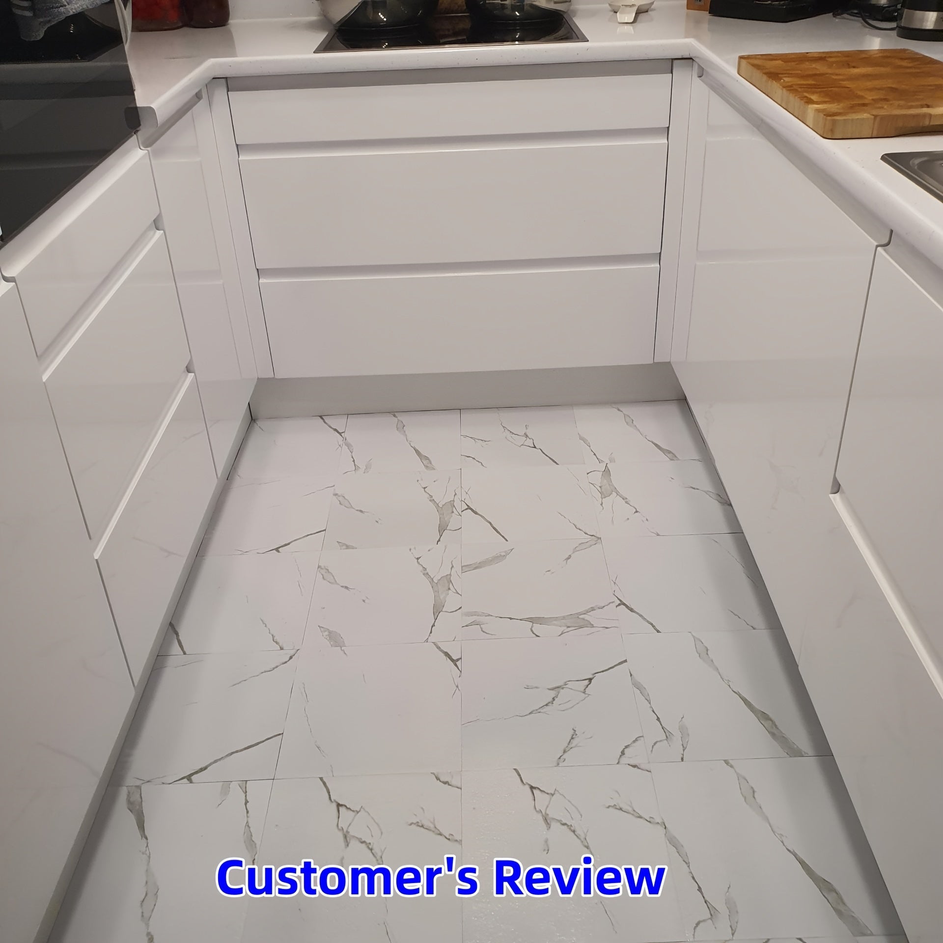 10pcs Peel And Stick Marble Floor Tile Waterproof Bathroom Flooring