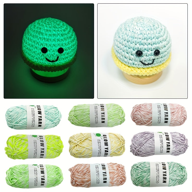 Glow In Dark Yarn Luminous Cotton Yarn Soft For DIY Knitting
