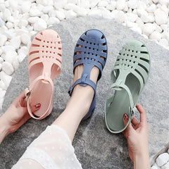 Women's Hollow Out Sandals Ankle Strap Solid Shoes