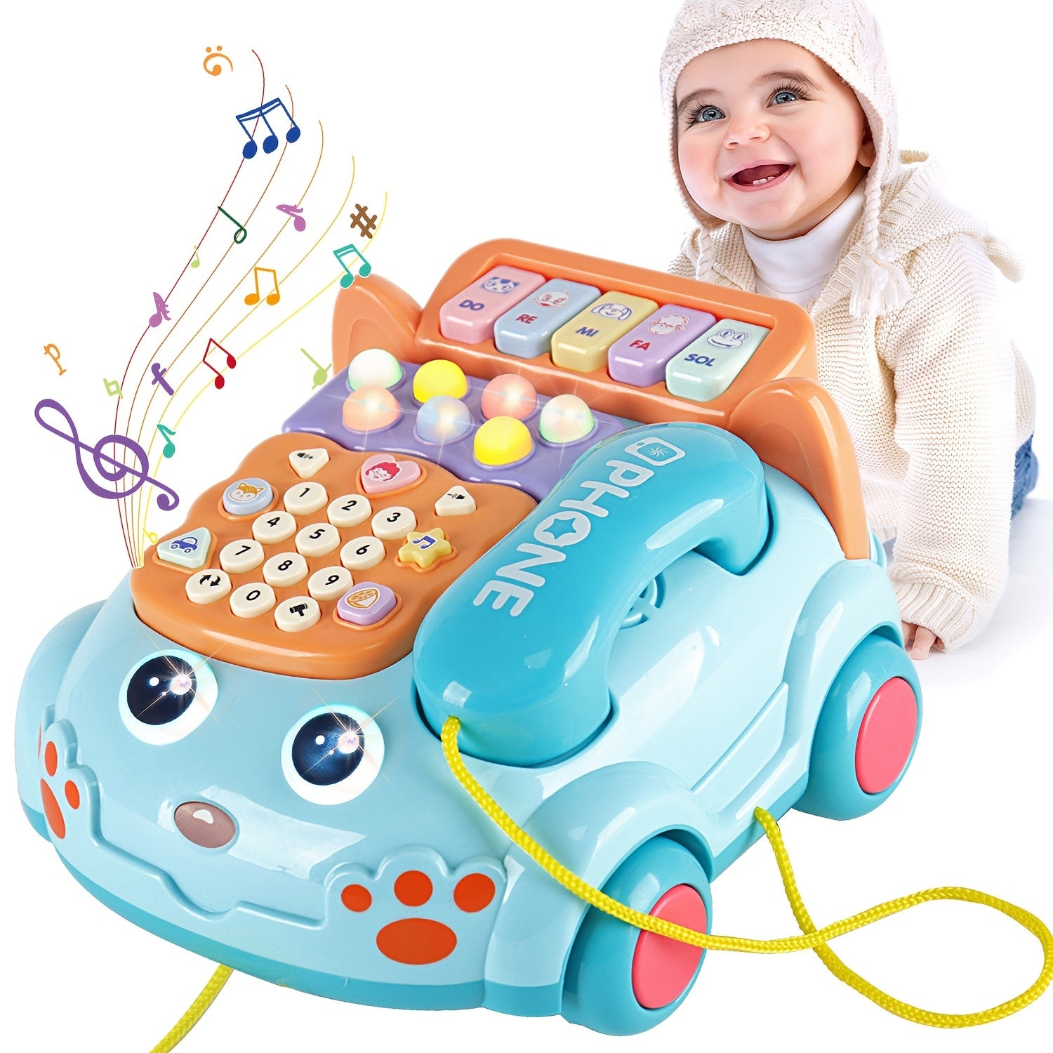 Baby Musical Phone Car Toy Educational Early Education Simulation Machine