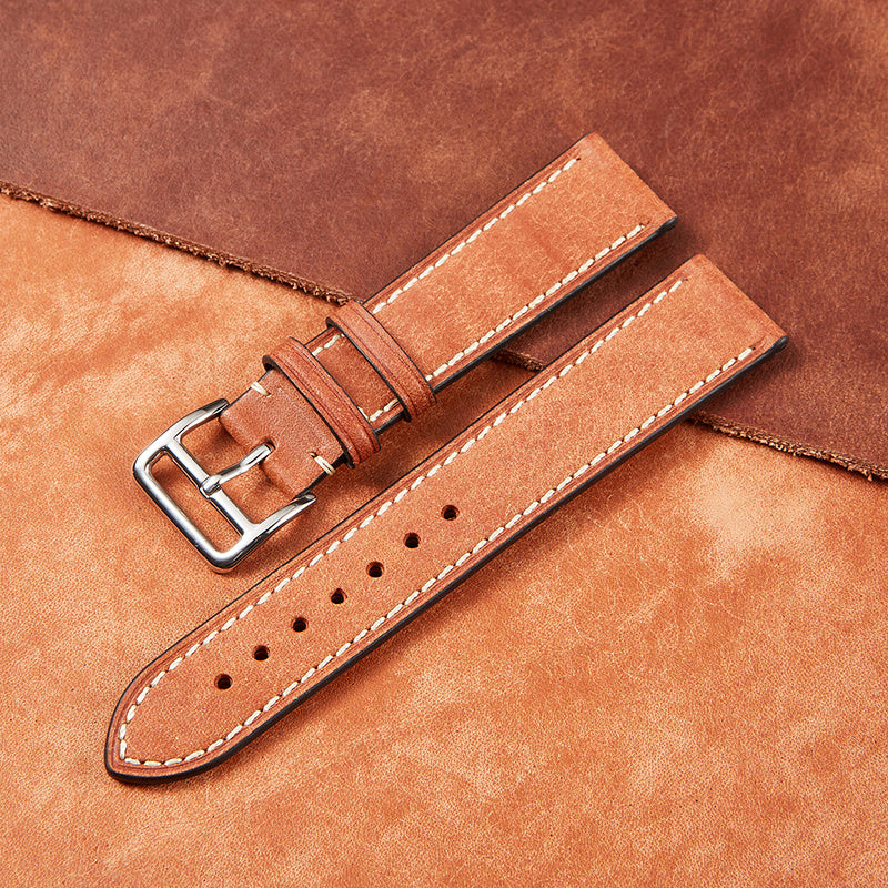 Vintage High-end Leather Watch Band Italian Calfskin Strap