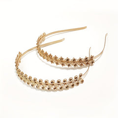 Baroque Bridal Leaf Shape Head Hoop Alloy Headband Wedding Hair Accessories