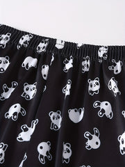 Boys Rolling Panda Cartoon Long Sleeve Pajama Set