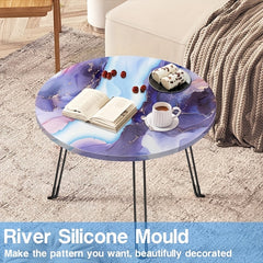 50cm Round Epoxy Resin Table Mold with Hairpin Legs