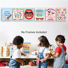 6pcs Classroom Kindness Posters Set 20x25 Growth Mindset Motivation