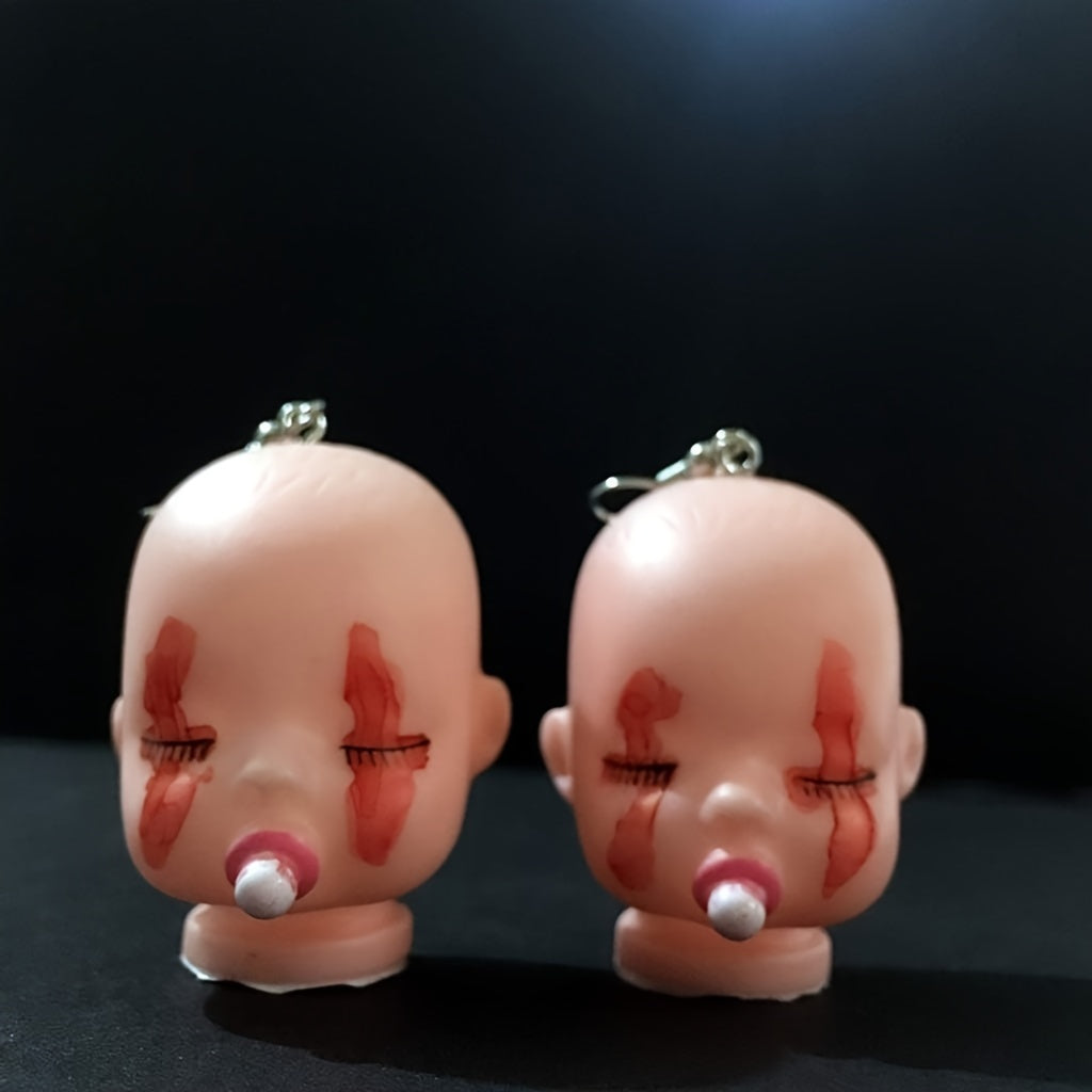 Exaggerated Hip Hop Doll Head Earrings