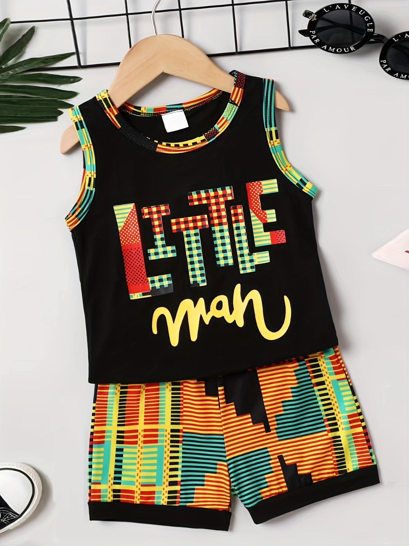 LITTLE MAN Boys Tank Tops&Shorts Set Crew Neck Fitness Vest&Short