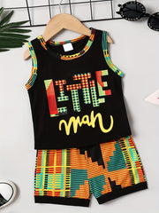 LITTLE MAN Boys Tank Tops&Shorts Set Crew Neck Fitness Vest&Short