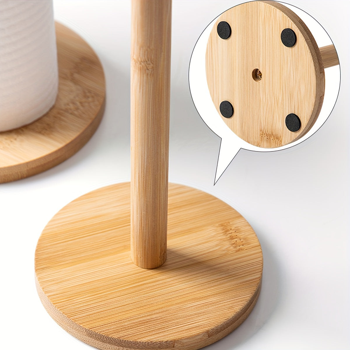 Bamboo Kitchen Paper Towel Holder Lazy Rag Storage Shelf
