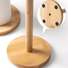 Bamboo Kitchen Paper Towel Holder Lazy Rag Storage Shelf