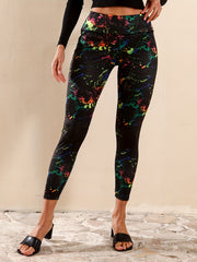 Splash Print Tight Yoga Workout Pants Stretch Running Fitness Sports Leggings