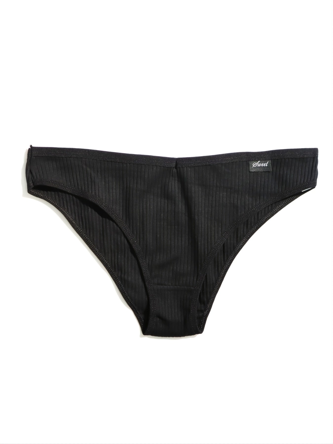 7pcs Ribbed Briefs Soft Stretchy Intimates Panties Women's Lingerie