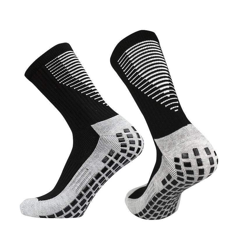 Non slip Silicone Soccer Socks Breathable Line Pattern