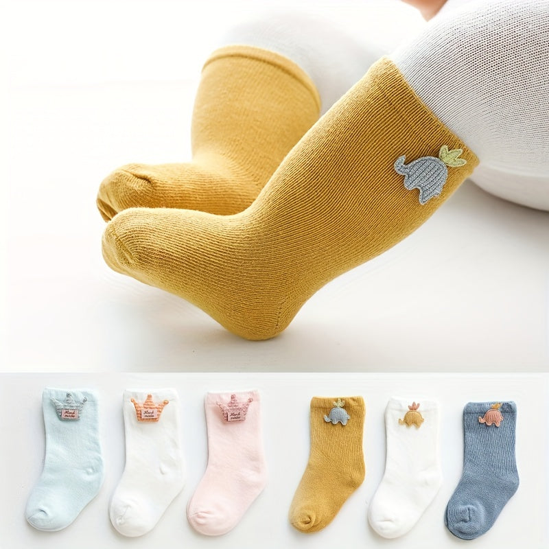3 Pairs Cartoon Elephant Cloud Socks for Baby Girls Boys