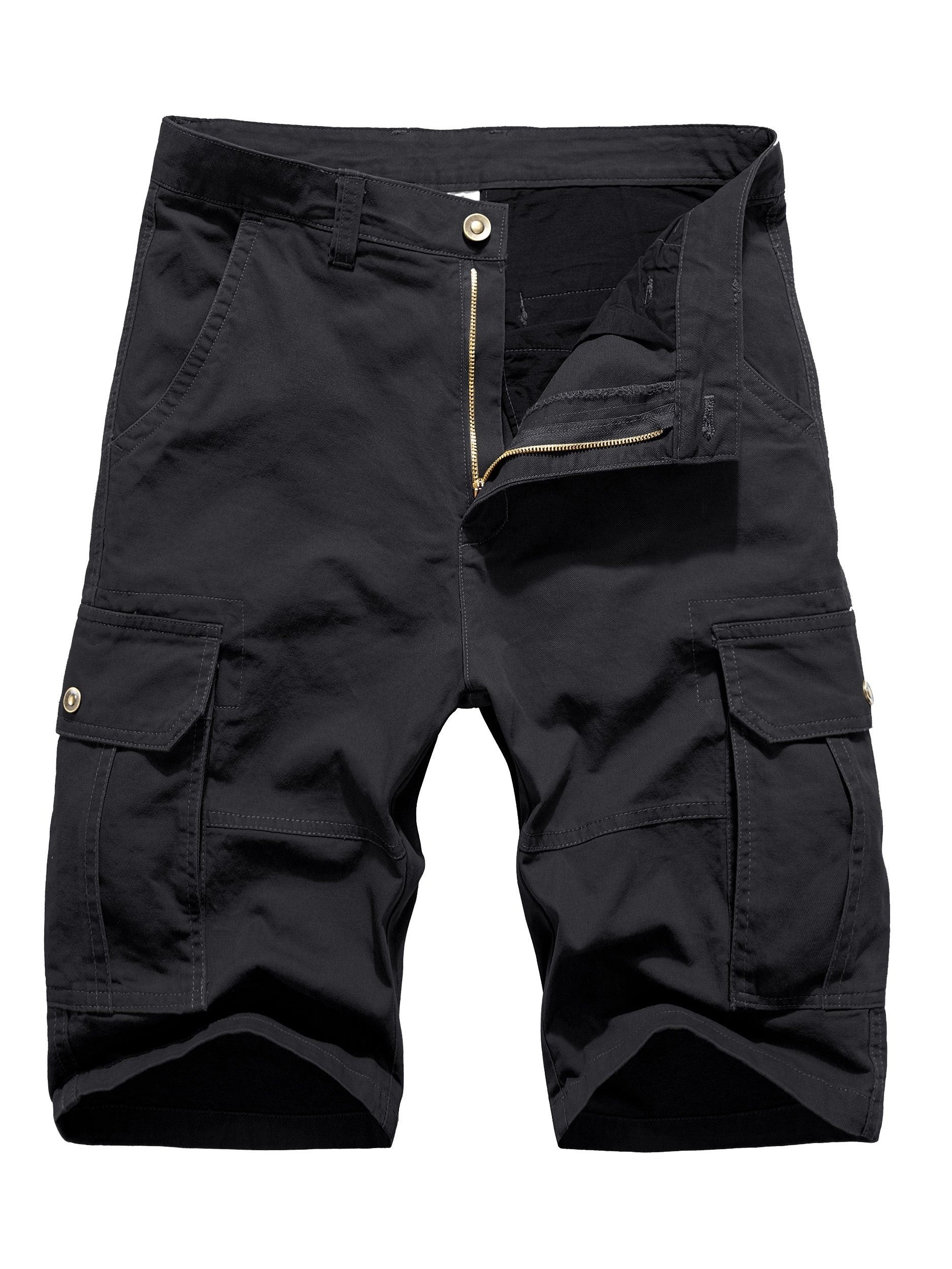 Casual Cotton Zip Up Cargo Shorts for Men