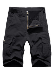 Casual Cotton Zip Up Cargo Shorts for Men