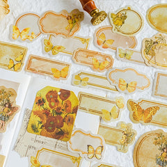 Butterfly Retro Writeable Label Sticker Set - 40 Sheets