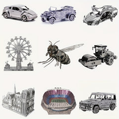 Metal Construction Toy Car Models 3D Puzzle Building Set