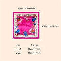 Chic Square Scarf for Women Satin Shawl