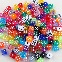 30pcs 8mm Colorful Dice Acrylic Beads for DIY Jewelry Making