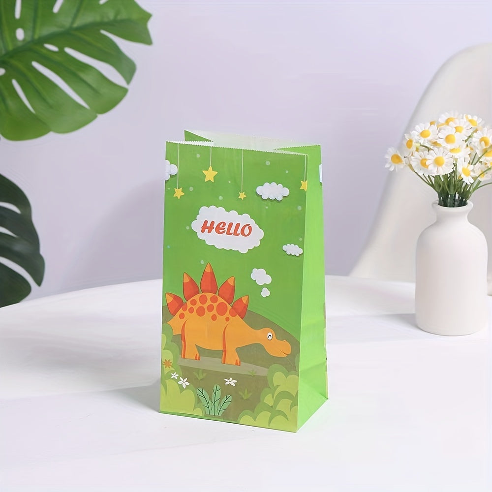 8pcs Dinosaur Pattern Gift Bags Birthday Supplies