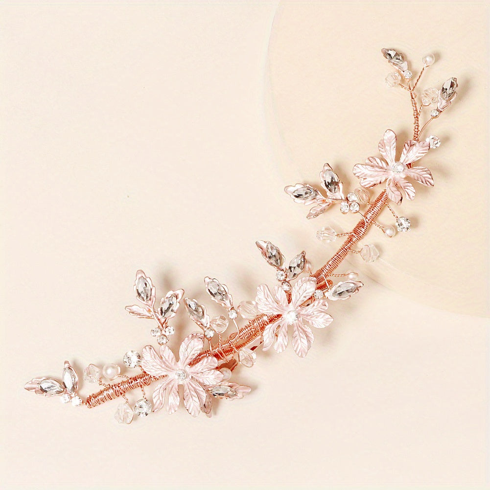 Crystal Leaf Hair Clip Bridal Headwear Non-slip Side Clip Hair Accessories