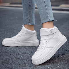 Women's Lace Up High Top Board Shoes Soft Sole Platform Sneakers