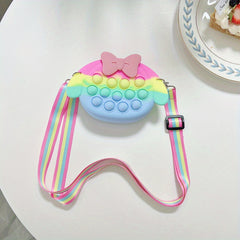 Colorful Rabbit Shape Crossbody Bag With Bow Diagonal Bag