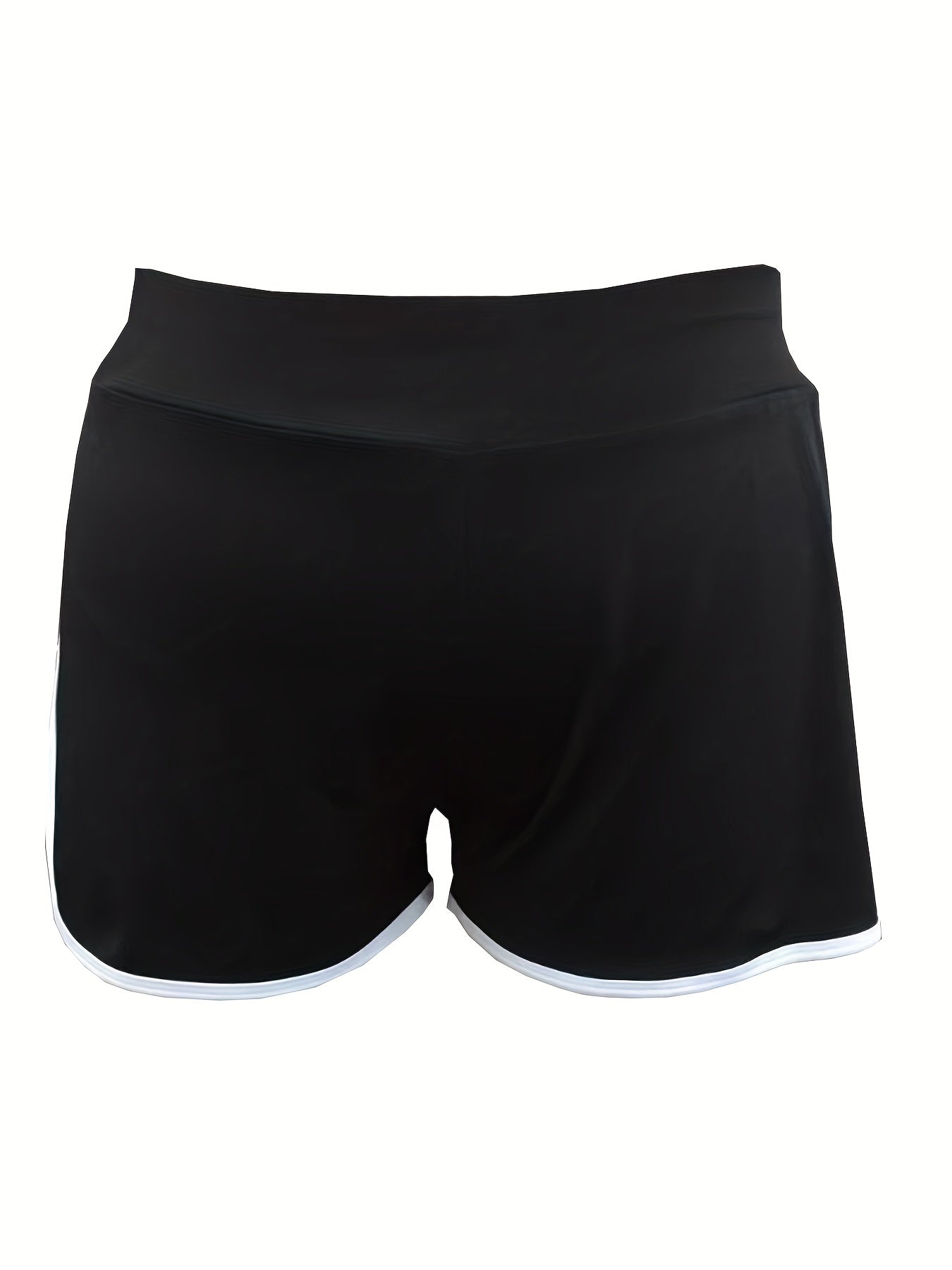 Sports Shorts Women's Plus Contrast Trim High Waist