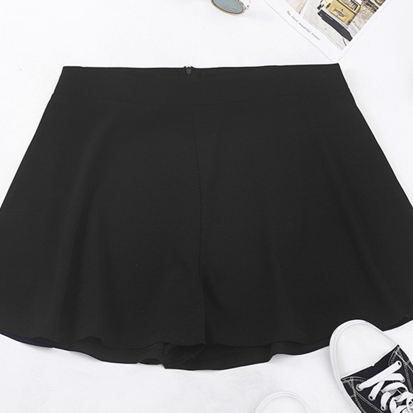 Women's Plus Size Preppy Style Summer Solid Shorts