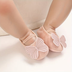 Bowknot Slip On Low Top Shoes For Baby Girls Lightweight Comfortable