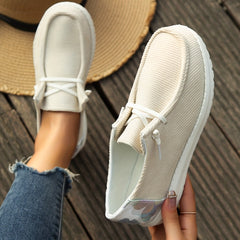 Women's Corduroy Casual Loafers Soft Sole Flatform Shoes