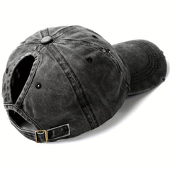 Summer Sunscreen Men's Baseball Cap with Ponytail Design