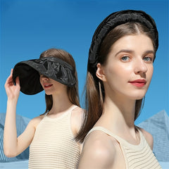 Wide Brim Summer Shell Visors Sun Hat Women Headband
