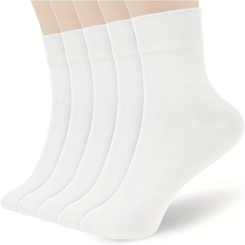 5 Pairs Soft Thin Cotton Socks for Men Women