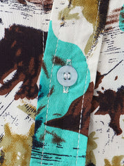 Men s Cotton Splatter Paint Short Sleeve Shirt Hawaiian Shirt