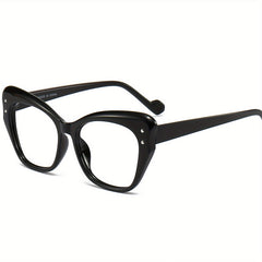 Retro Jelly Rivet Cat Eye Square Clear Lens Computer Glasses