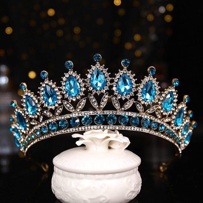 Sapphire Crystal Rhinestone Crown Hairband Headband Party Favor Decorations