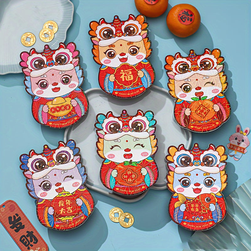 6pcs Chinese Year Red Envelope Year Of The Dragon