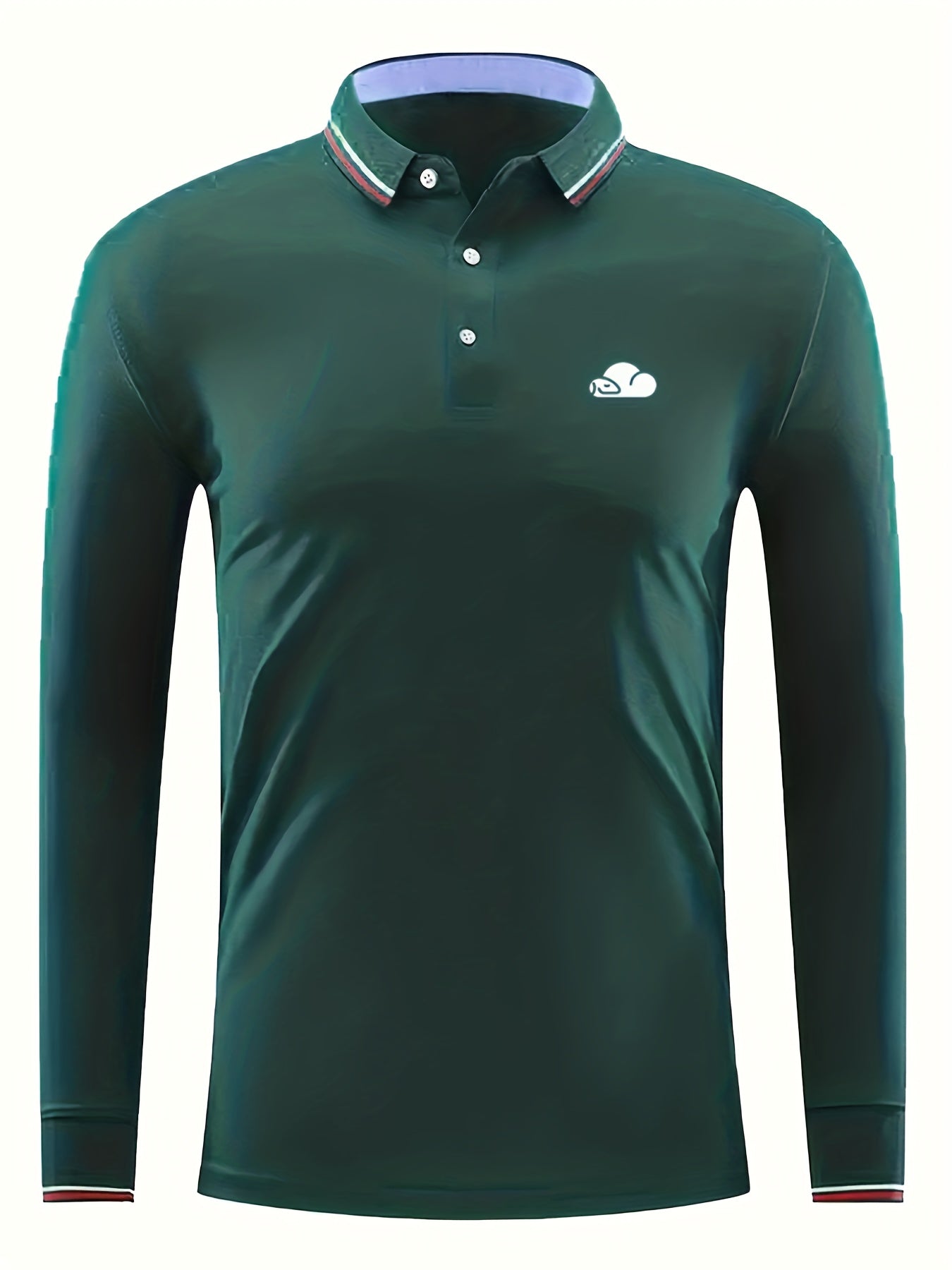 Men's Vintage Polo Shirt Casual Slightly Stretch Lapel Button Up Polo Shirt
