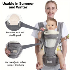 Gabesy Baby Carrier With Hip Seat Soft Cotton 3 In 1 All Size For Newborn