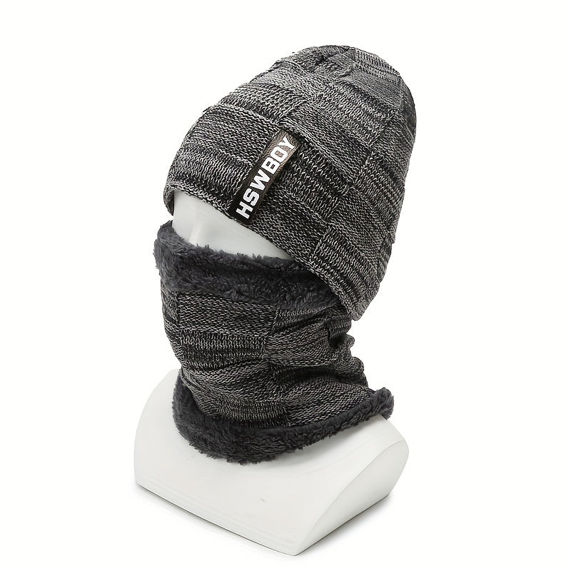 Winter Beanie Hat and Neck Gaiter Set with Ear Protection Face Cover