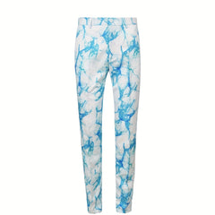 Mens Allover Print Dress Pants Slim Fit Business Banquet Dinner