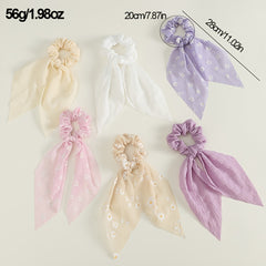 6pcs Girls Floral Hair Tie Hair Band Princess Hair Accessories