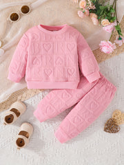 2pcs Baby Girls Letter Long Sleeve Top & Pants Baby Clothes