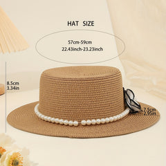 Vintage Style Flower Straw Fedora Sun Hat for Women