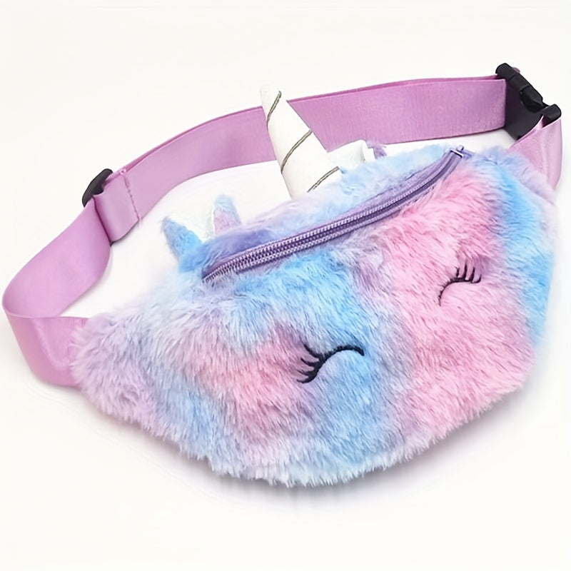 Kids Cartoon Plush Waist Bag Casual Chest Bag Gift To Children